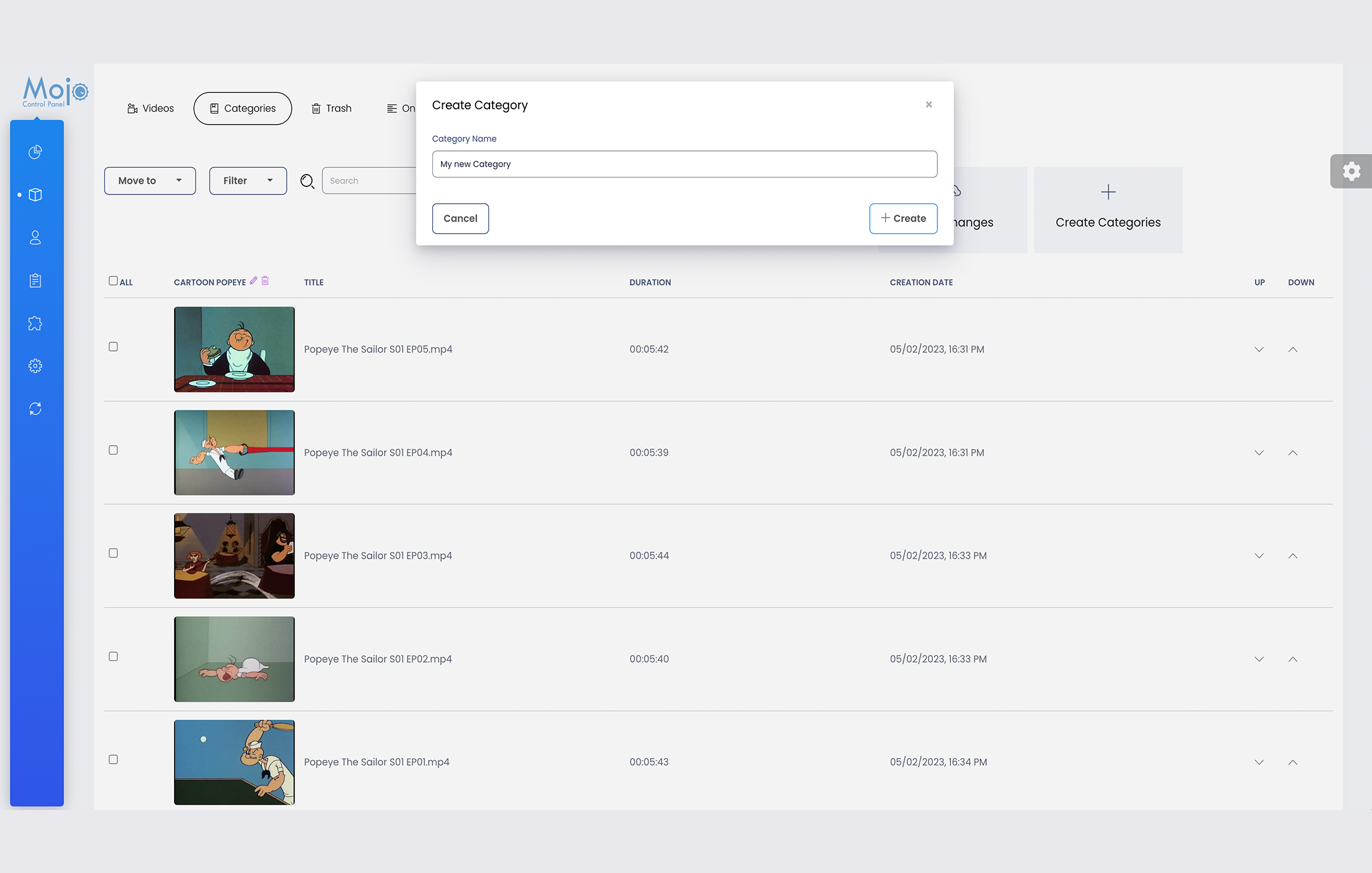 MojoCP On-demand new category