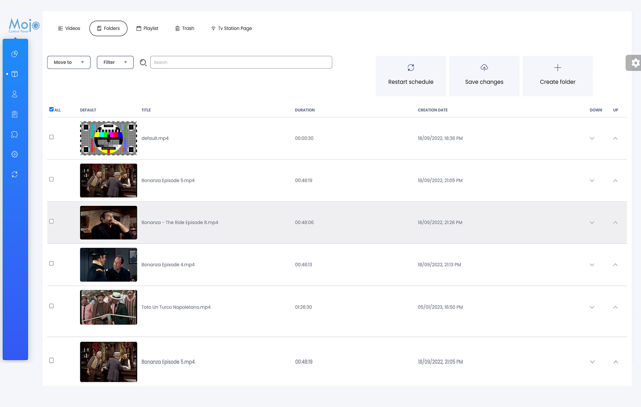 MojoCP default playlist