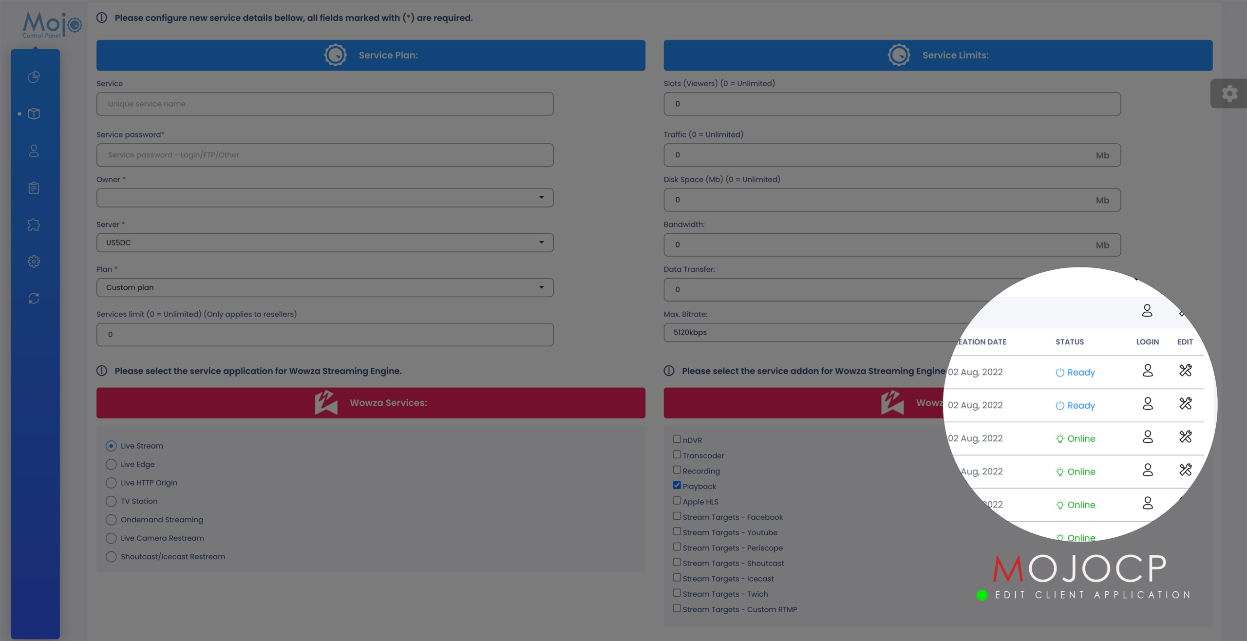 MojoCP Edit Application